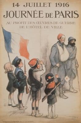French WW1 poster - July 14, 1916  Paris Day.