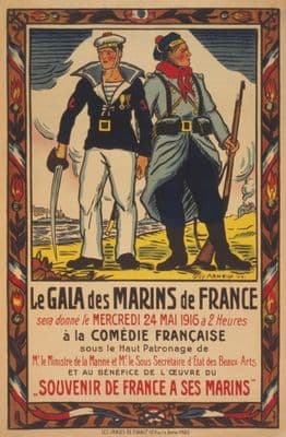 French ww1 poster - Le gala des marins de France . . . á la Comédie Française.