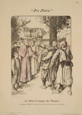 French WW1 poster - Pro Patria' - Le bon evêque de Meaux.