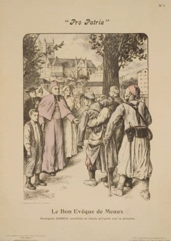 French WW1 poster - Pro Patria' - Le bon evêque de Meaux.