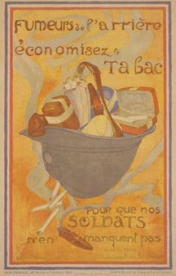 French WW1 poster - Save tobacco for our soldiers!