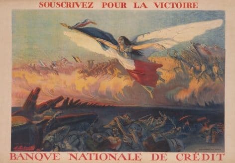French WW1 poster - Souscrivez pour la victoire. Banque Nationale de Credit
