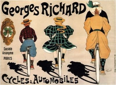 Georges Richard bicycles and automobiles advertisment poster