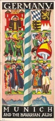German poster - Munich and the bavarian alps poster