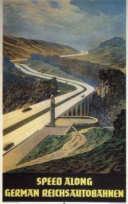 german poster - Speed along German Reich autobahn (1936-1937)