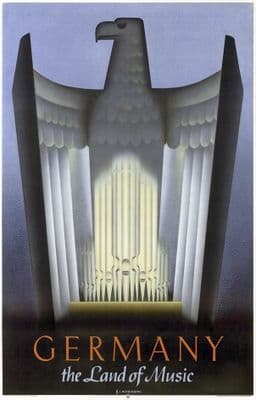 Germany, The Land Of Music, Vintage Poster.