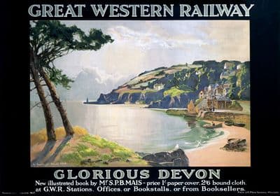 Glorious Devon. GWR Vintage Travel Poster by L Burleigh Bruhl