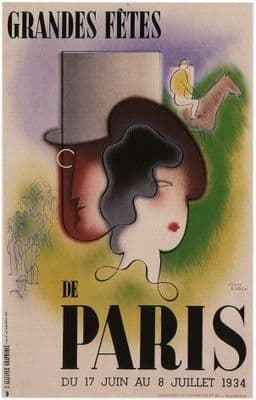Grandes Fetes - Great fest of Paris poster 1934