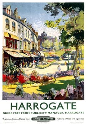 Harrogate, North Yorkshire Vintage British Railways Travel Poster Print.