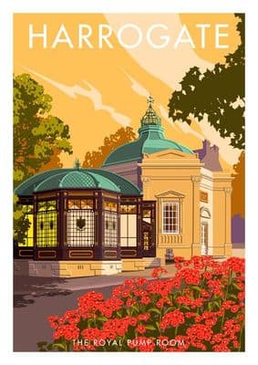 Harrogate, The Royal Pump Room Vintage inspired Poster by Stephen Millership