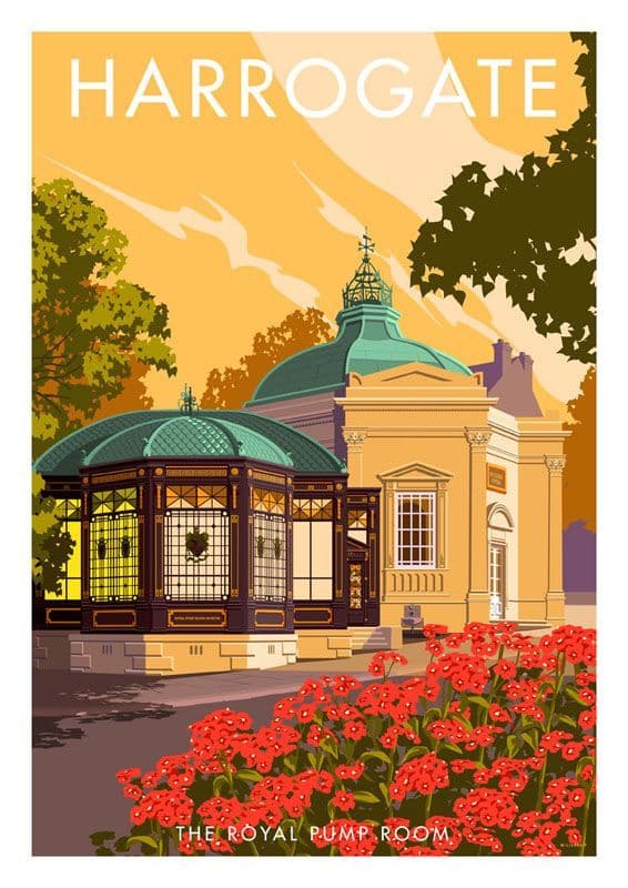 Harrogate, The Royal Pump Room Vintage inspired Poster by Stephen Millership