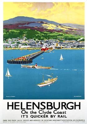 Helensburgh, Dunbartonshire. LNER Vintage Travel Poster by Frank Henry Mason. 1941