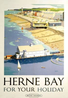 Herne Bay, Kent. Vintage BR(SR) Travel Poster by Frank Sherwin. 1948