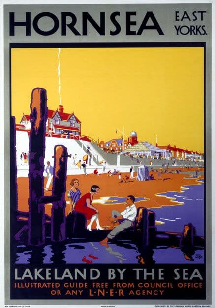 Hornsea, East Yorkshire. LNER Vintage Travel Poster by Harry Hudson Rodmell, 1926