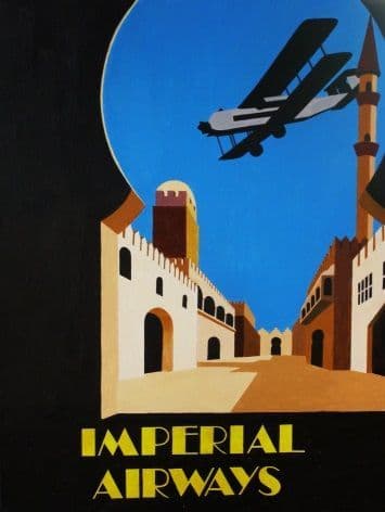 Imperial Airways vintage aviation poster