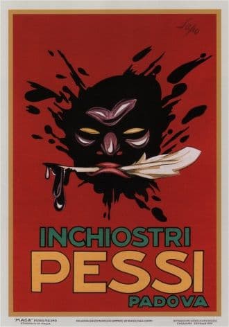 Inchiostri Pessi Padova Vintage Italian Advertising Poster Ink Inchiostri Pessi Padova Giclee Art Print