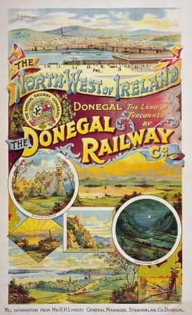 Irish Railway poster, The Donegal Railway Company, Ireland