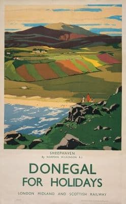 Irish Railway tourism poster, Sheephaven, Donegal, Ireland by Norman Wilkinson