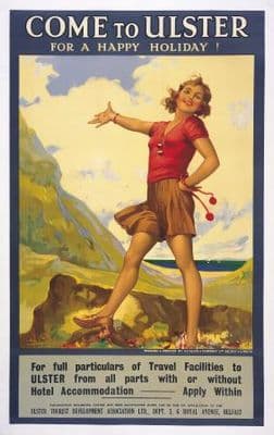 Irish Travel Poster, Come to Ulster, Northern Ireland