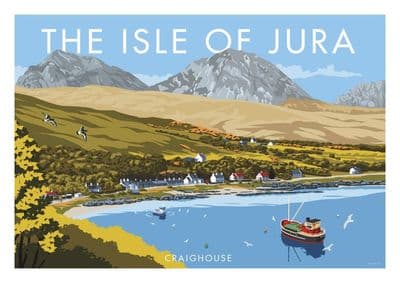 Isle of Jura, Craighouse, Scotland  Vintage inspired Scottish Travel Poster