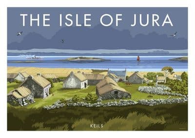Isle of Jura, KEILS , Inner Hebrides , Scotland  Vintage inspired Scottish Travel Poster