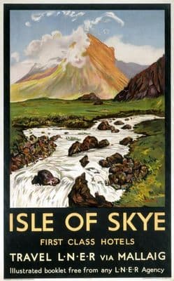 Isle of Skye, Scotland, Vintage Railway Travel Poster Print by LNER