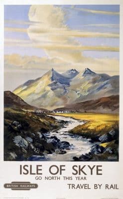 Isle of Skye, Scotland, Vintage Scottish Railway Travel Poster Print
