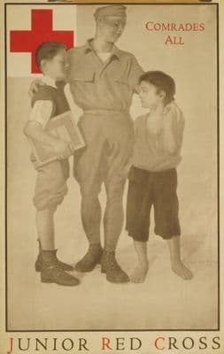 Junior Red Cross Comrades all. Vintage WW1 Poster