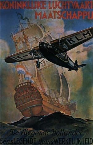 KLM, legend becomes fact - Vintage Dutch poster 1929