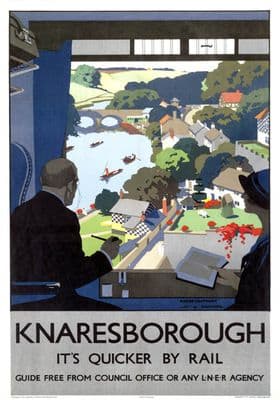 Knaresborough, Harrogate, Yorkshire. LNER Vintage Travel Poster by Henry George Gawthorn