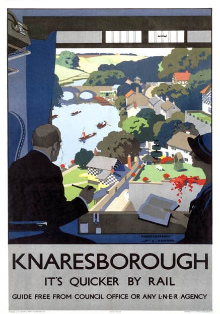 Knaresborough, Harrogate, Yorkshire. LNER Vintage Travel Poster by Henry George Gawthorn