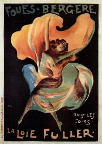 La Loie Fuller, Folies-Bergere. Vintage French Advertising Poster.