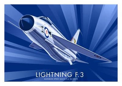 Lightening F.3 Airplane Poster , Vintage Inspired by  Stephen Millership