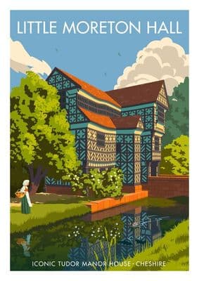 Little Moreton Hall , Iconic Tutor manor house, Cheshire. Vintage Inspired by  Stephen Millership