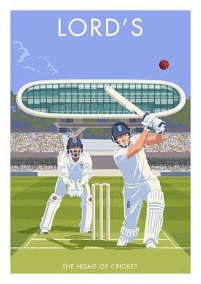 Lord's,  The home of cricket poster , Vintage Inspired by  Stephen Millership