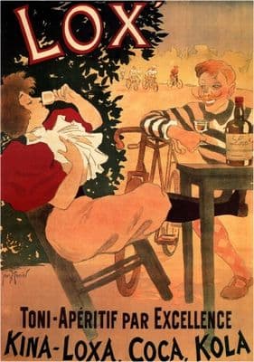 LOX KINA LOXA COCA KOLA APERITIF FRENCH RETRO POSTER