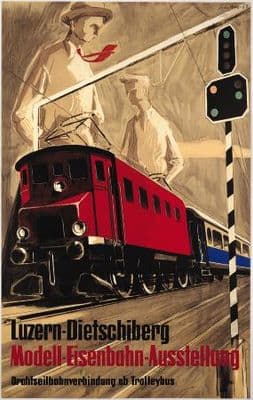 Luzern-Dietschiberg  by Schilter Hans . Model exhibition in Switzerland . Cable railway connection from Trolleybus poster