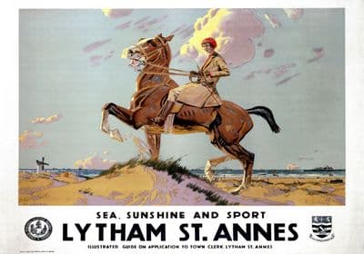 Lytham St Annes, Lancashire. Vintage LMS Travel poster by Charles Pears