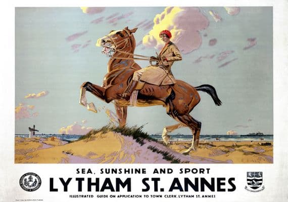 Lytham St Annes, Lancashire. Vintage LMS Travel poster by Charles Pears