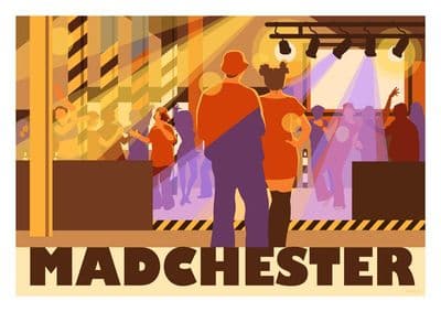 Madchester Manchester Nightlife , Vintage Inspired  poster by  Stephen Millership