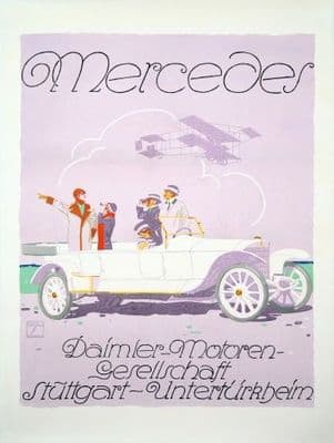 Mercedes - Vintage German advertisement poster