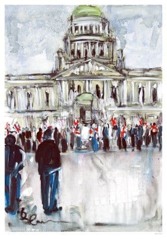 Northern Ireland poster - Belfast City Hall protest poster