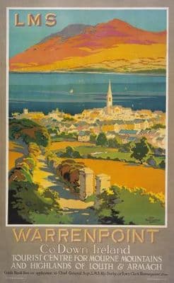 Northern Irish Art Poster Warrenpoint & Louth Ireland by LMS
