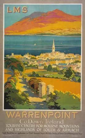 Northern Irish Art Poster Warrenpoint & Louth Ireland by LMS