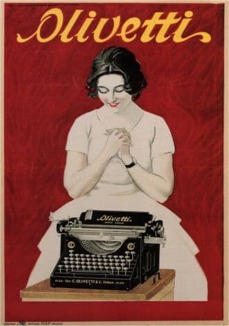 Olivetti typewriters 1921 - Italy Italian vintage old repro poster