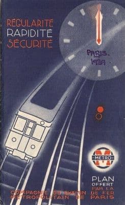 Paris Metro poster - CMP Plan Chemin de Fer Metropolitain de Paris 1939