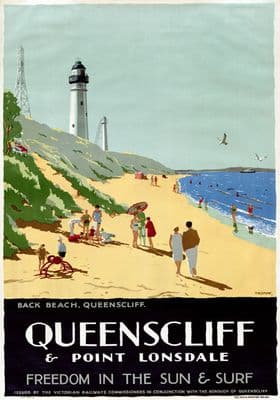 Queenscliff & Point Lonsdale, Australia. Vintage Travel Poster by Percy Trompf