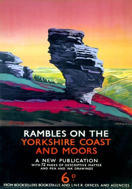 Rambles on the Yorkshire Coast and Moors. LNER Vintage Travel Poster by Schabelsky