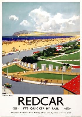 Redcar, Zetland Park, Yorkshire. LNER Vintage Travel Poster by Frank Henry Mason, 1941