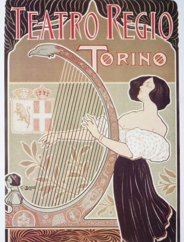 Regio theatro Torino - Art deco poster